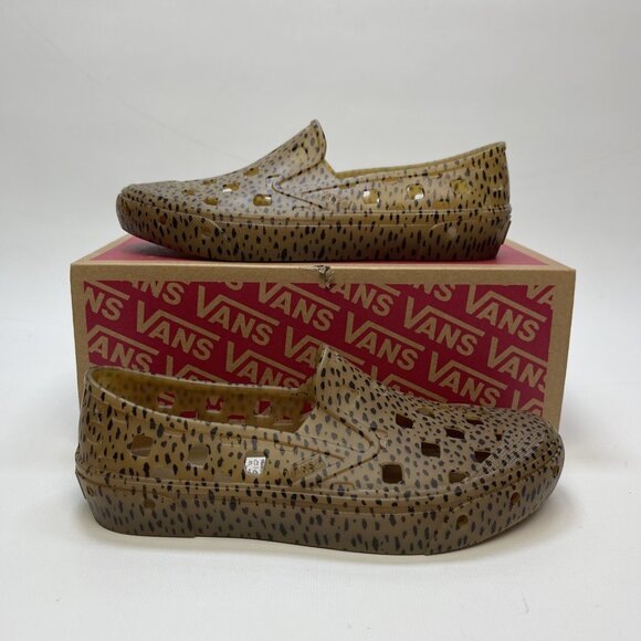 Vans Slip-On TRK Animal Cheetah  Print  AOP 'Brown Black' Wom Size 5.5 US NEW - Picture 1 of 10